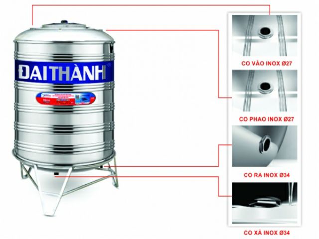 Bồn nước inox Đại Thành. Liên hệ 03.555.333.53 để được tư vấn miễn phí