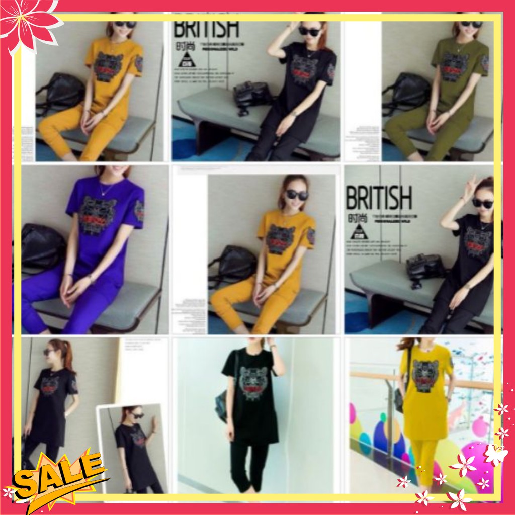 Bộ đồ lững thêu chữ kenzo áo phom rộng mặc vô cùng thoải mái [ẢNH THẬT 100% SHOP TỰ CHỤP]