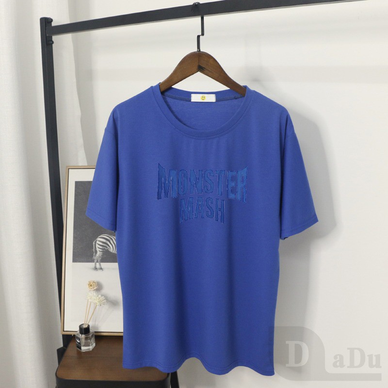 Áo thun DADUHEY 100% cotton tay ngắn cổ tròn size lớn có nhiều màu