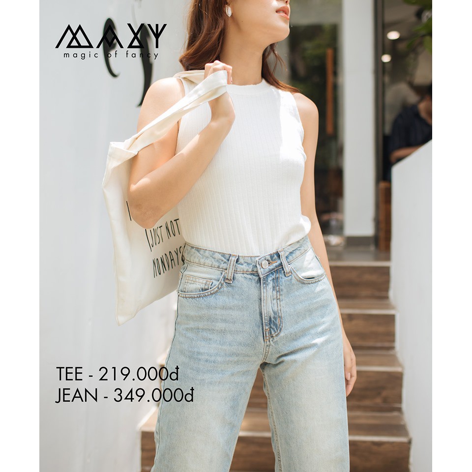 Áo thun nữ không tay sleeveless knitted tee Maxy Workshop