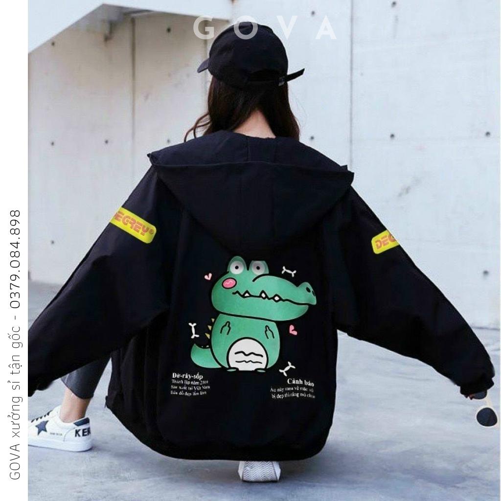 Áo khoác dù CÁ SẤU XANH nam nữ form rộng Unisex ulzzang 2 lớp Chống Nắng Siêu Hot Jacket Bomber GOVA