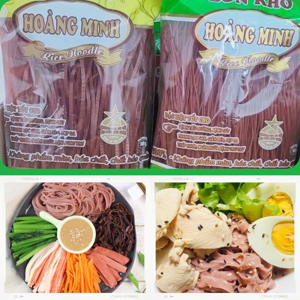 Bún gạo lứt đỏ Hoàng Minh/phở gạo lứt/bún gạo lứt đen thực dưỡng eat clean giảm cân