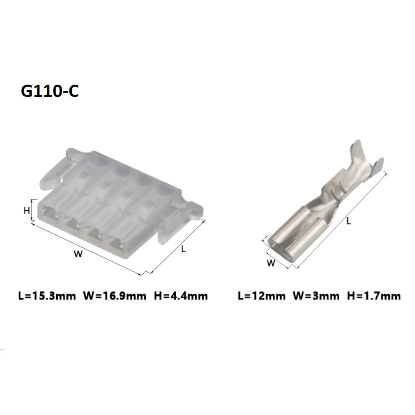 G110-Giắc cắm dây điện 4 lỗ phẳng