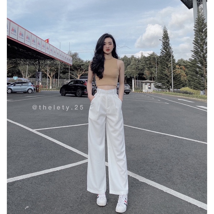 Quần Suông 2 Nút Cotton Lụa - THELETY.25