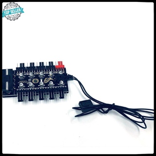 [hàng mới về] Intelligent Temperature Pwm 4pin Fan Hub 10 Way Controller 4p Power Supply