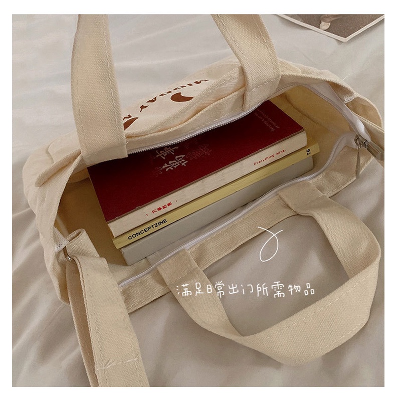 Túi Xách Canvas Sức Chứa Lớn Thiết Kế Đơn Giản Dễ Phối Đồ Cho Học Sinh
