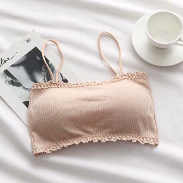 Áo Lót Nữ Hở Lưng, Áo Bra Gân Tăm 2 Dây Chất Cotton Không Gọng Đệm Mỏng Mềm Thoải Mái Hieu Store24h - 1914