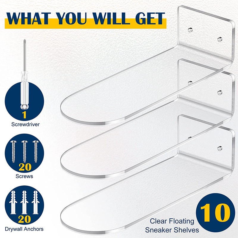 Set 10 Giá Đỡ Giày Gắn Tường Trưng Bày Tiện Lợi