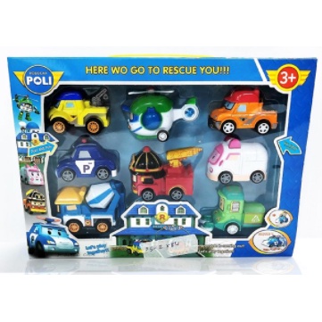 Hộp đồ chơi 8xe Robocar Poli và những người bạn