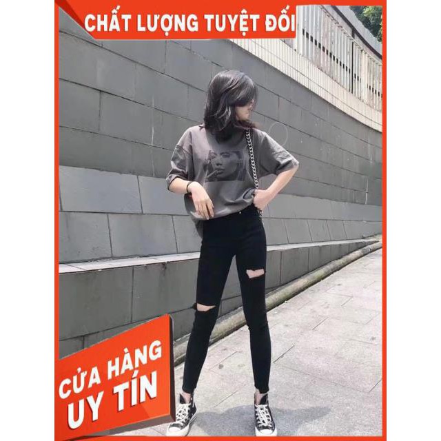 Quần jeans skinny đen rách - clip chính chủ