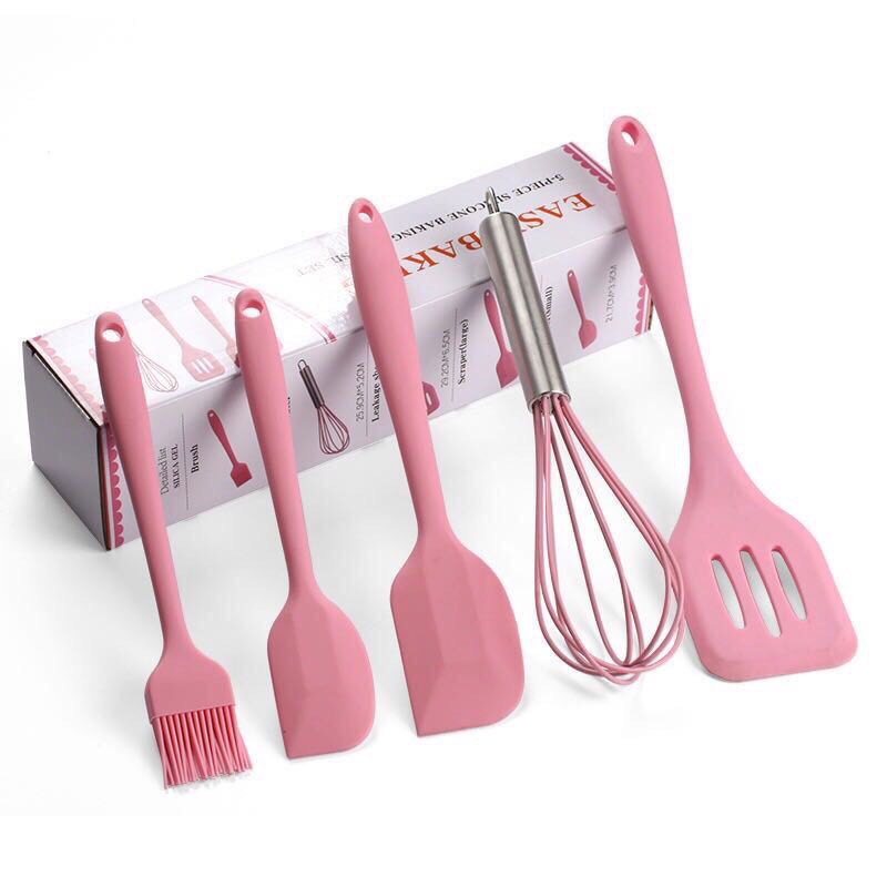 Bộ làm bánhGIADUNGTONGKHO1Bộ dụng cụ làm bánh 5 món silicon, Dụng cụ nấu ăn 5 chỉ tiết siêu tiện lợi chịu nhiệt cao