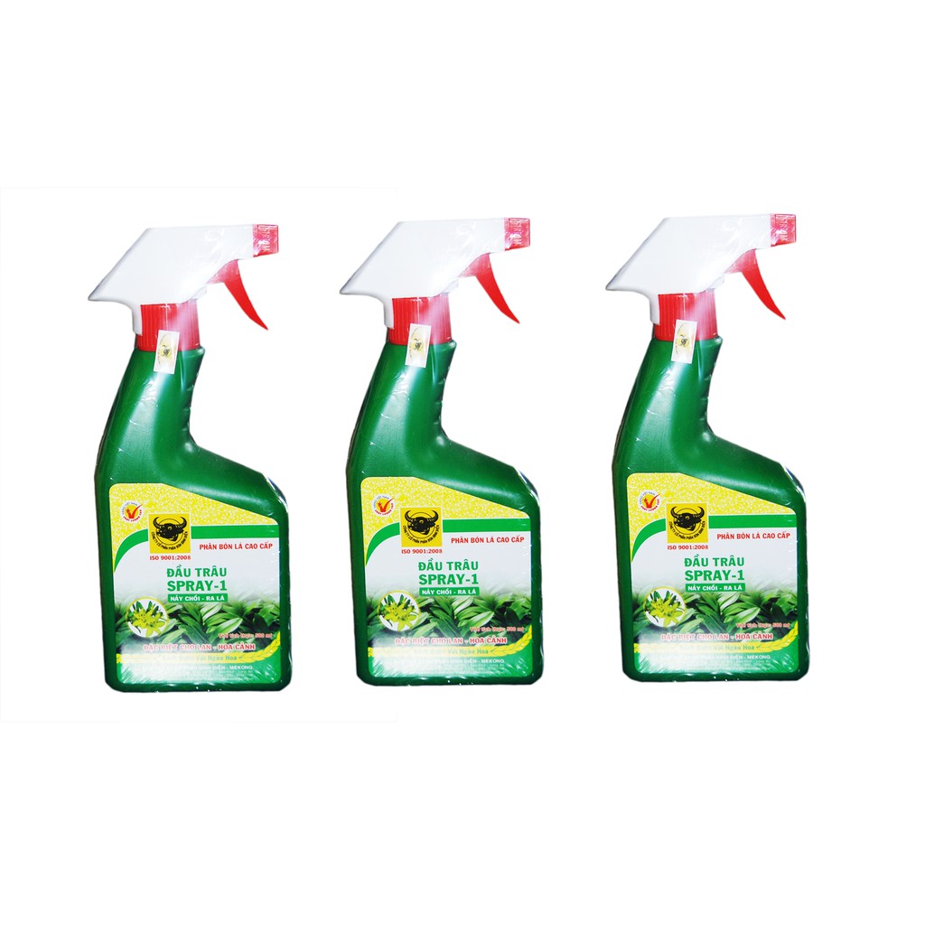 3 chai Phân bón lá pha sẵn cho Hoa lan và cây cảnh xịt Spray 1 (500ml/chai)