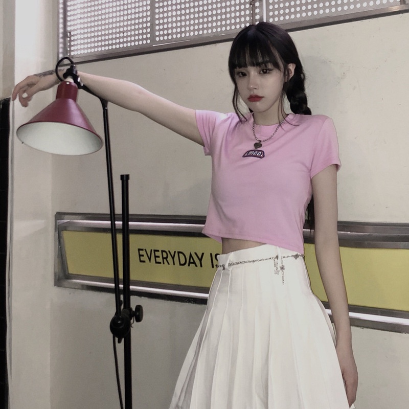 NZN Áo thun NZN ngắn tay cổ tròn thời trang Hàn Quốc cho nữ