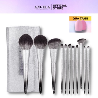 Bộ Cọ Trang Điểm Cá Nhân Cao Cấp Msq Angelashop- Lông Cọ Dầy Dặn, Mềm Mịn - Kèm Thêm Túi Da Đựng Cọ