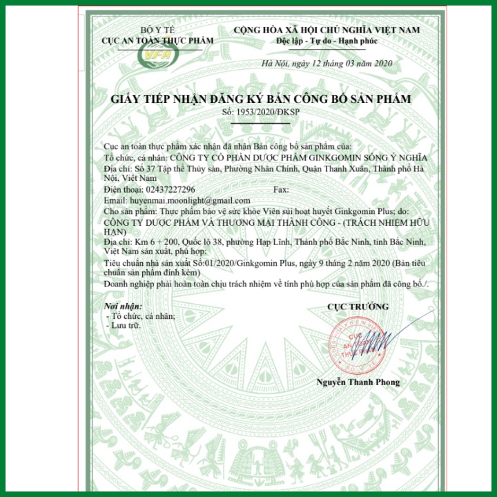 Viên sủi an thần, hoạt huyết Ginkgomin, tăng cường trí nhớ, chống say nắng, tăng cường hoạt huyết, giảm tê mỏi vai gáy