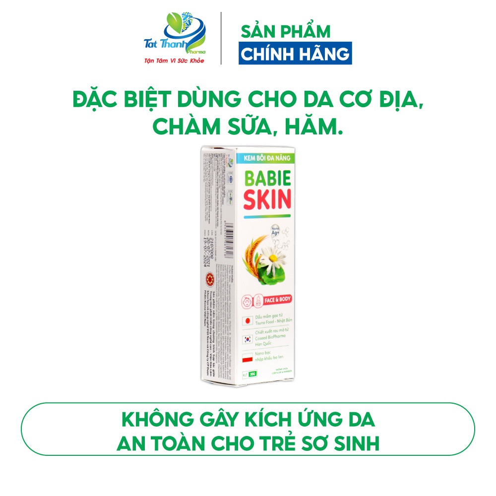 Kem bôi đa năng Babie Skin Tất Thành Pharma dưỡng ẩm làm dịu da cho bé 20g