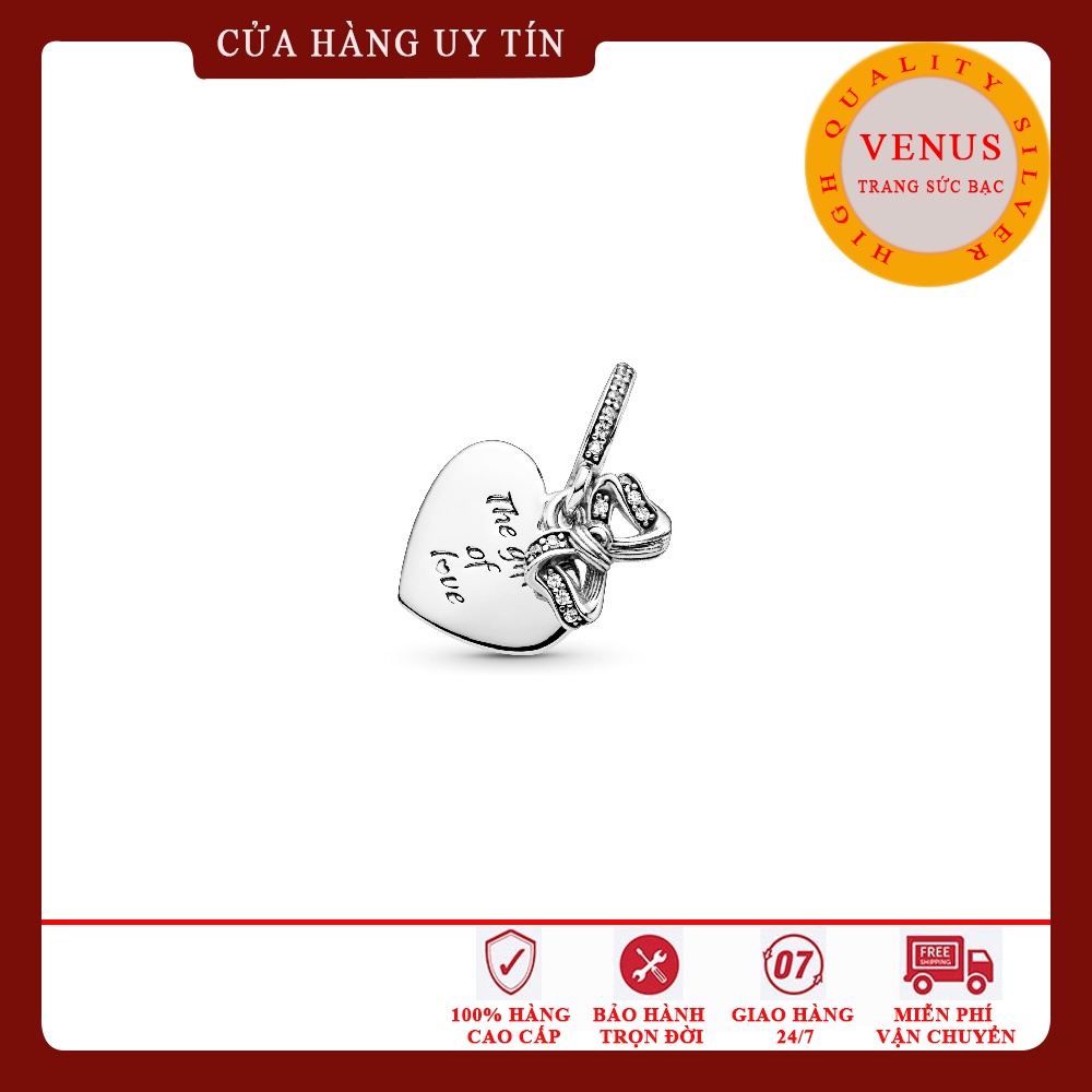 Charm treo tim nơ- Mã sản phẩm VENUS233