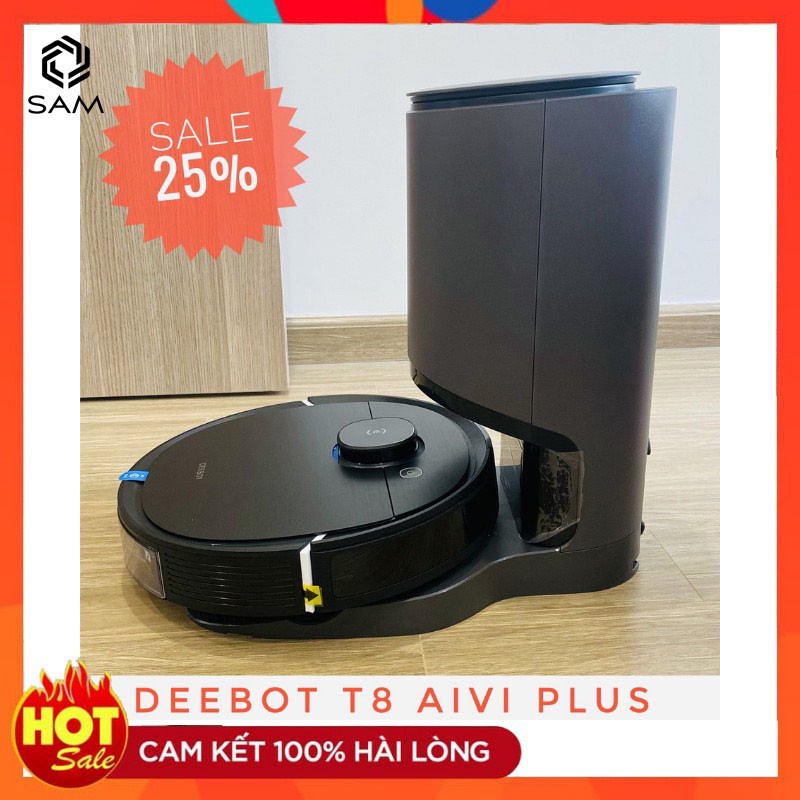 Robot Hút Bụi Lau Nhà Ecovacs DEEBOT T8 AIVI PLUS - Robot Thông Minh Tự Động Đổ Rác