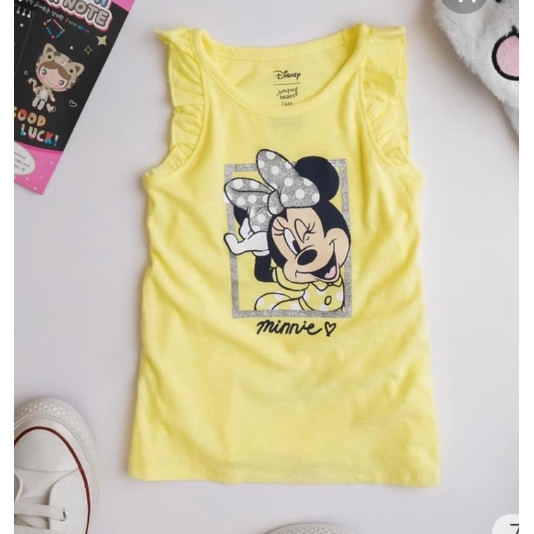 Áo thun cotton sát nách hình siêu đáng yêu cho bé gái 24m-7y