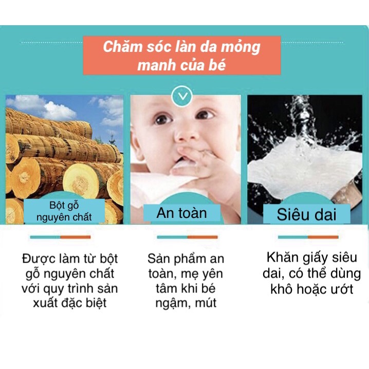 [Siêu rẻ] Khăn giấy khô đa năng siêu mềm cho trẻ sơ sinh