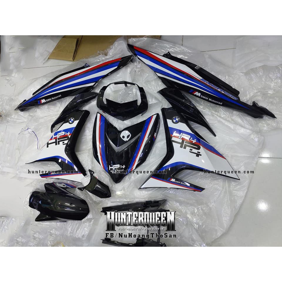 Tem Exciter 150. Tem HP4, xe đen. Thay đổi màu sắc và chi tiết theo yêu cầu. Sắc nét, bền màu