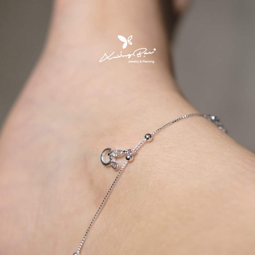 Lắc chân bạc 925 đẹp cho nữ Xưởng Bạc thiết kế đeo chân. Lắc chân bạc 925, lắc bạc thiết kế hình nhiều thỏ LC3.250