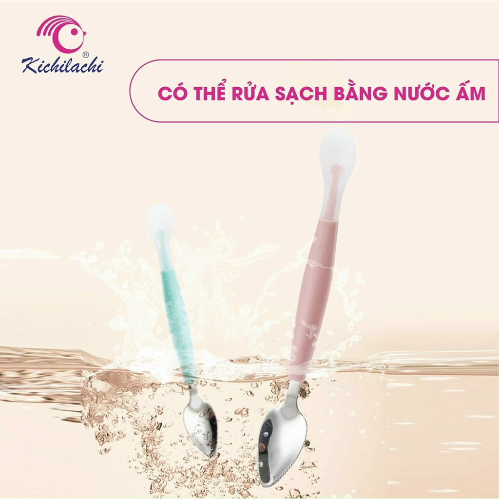 Thìa Nạo Hoa Quả Tập Ăn Dặm Cho Bé 2in1 KICHILACHI