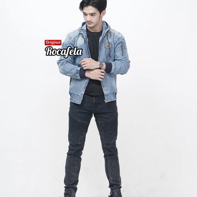 Áo Khoác Jean bomber rocafela hodie - hodie rocafela size Lớn