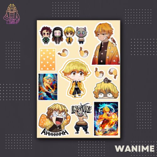 Zenitsu &amp; Inosuke | Sticker Manga / Manga Demon Slayer - Chất Liệu Vinyl Dẻo - Cắt Sẵn - Chống Nước0