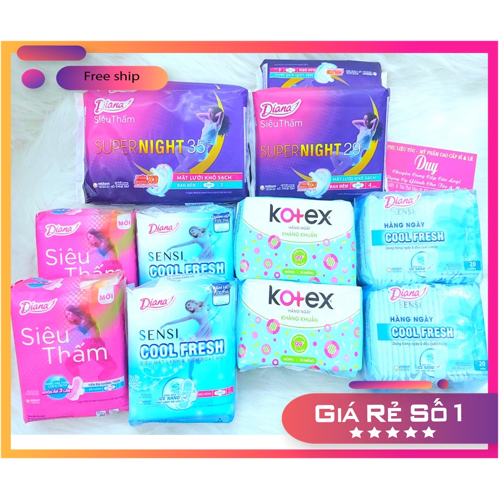 KoTex &amp; Diana -  Băng Vệ Sinh Phụ Nữ Siêu Thấm - Mát Lạnh - Thoải Mái Tự Tin.