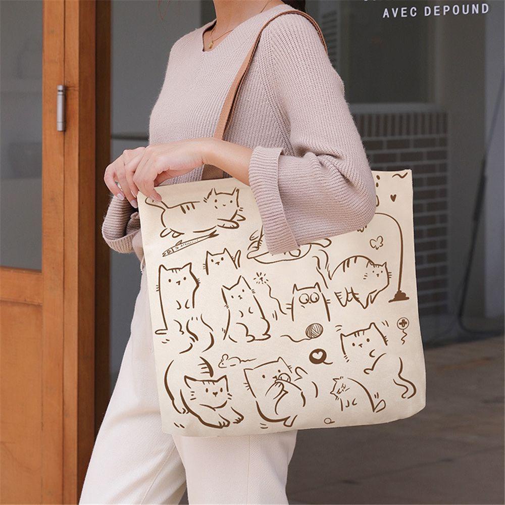 Túi Đeo Chéo Vải Canvas Thiết Kế Dễ Thương Hợp Thời Trang
