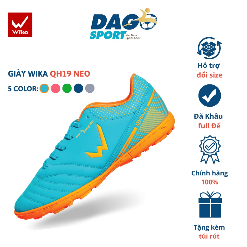 Giày Đá Bóng Wika Quang Hải QH19 Neo, Đế Tf Bám Sân Cực Tốt, Đã Khâu Full Đế