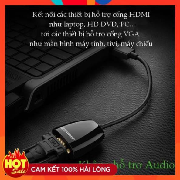 [Chính Hãng] Cáp chuyển đổi HDMI to VGA ( không Audio )- bảo hành chính hãng Ugreen 40253 cao cấp