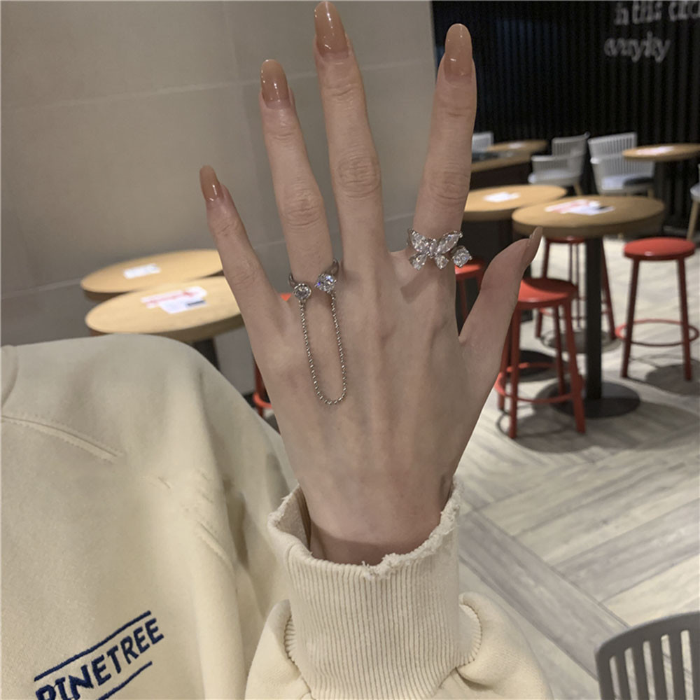 Nhẫn Hở Hình Bướm Xinh Xắn Dành Cho Nữ phụ kiện bộ trang sức nhẫn Yanqueens Quà tặng phụ kiện