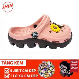 dép cross trẻ em BUSY hồng đế nâu💖FREESHIP💖sục cross bít đầu hotrend KM21