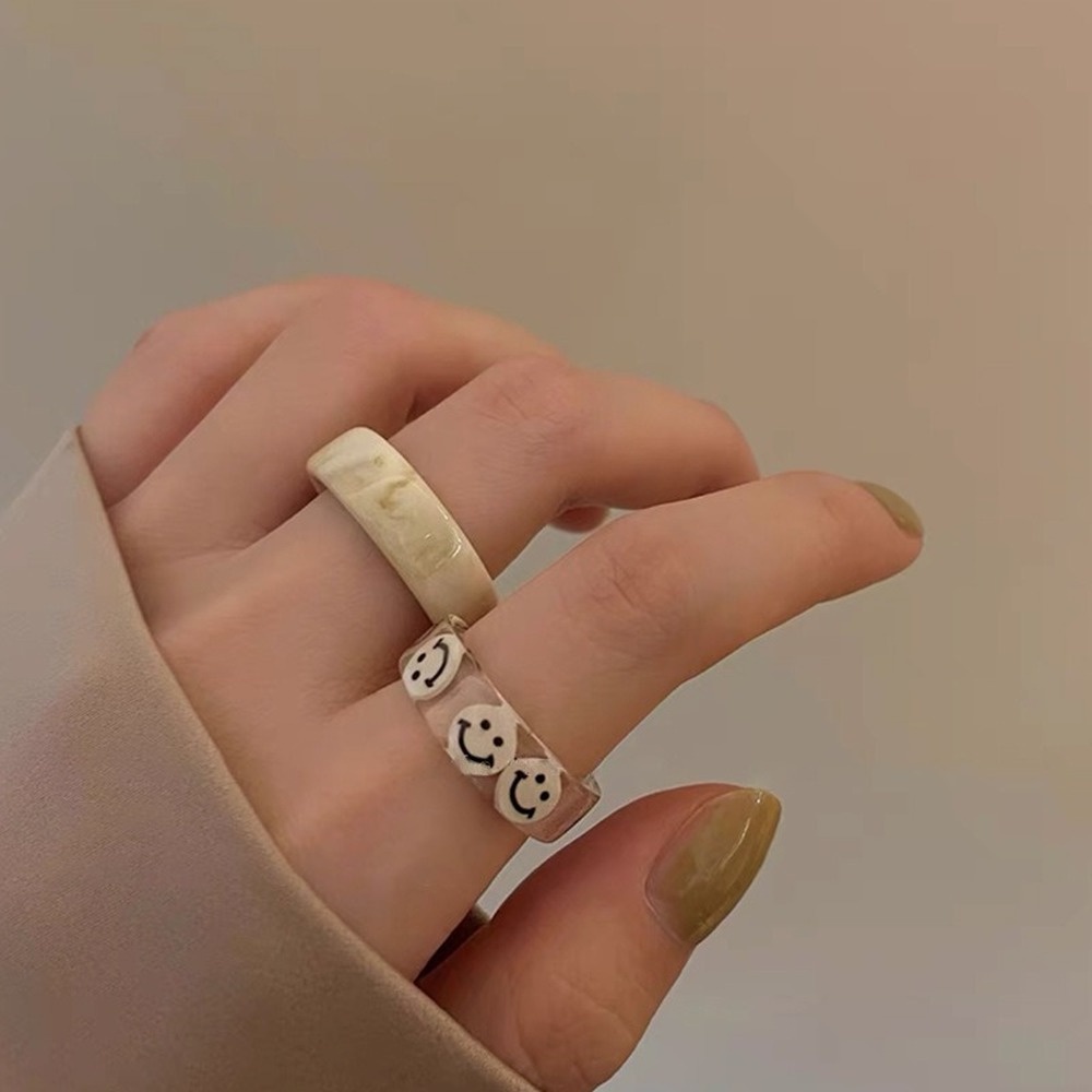 Set 2 Nhẫn Đeo Tay Kim Loại Đính Đá Xinh Xắn Cho Nữ