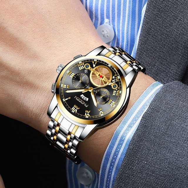 Đồng hồ nam chính hãng FNGEEN, Đồng hồ nam chính hãng đẹp  dây thép cao cấp không gỉ 4001 - Aka Mart | BigBuy360 - bigbuy360.vn