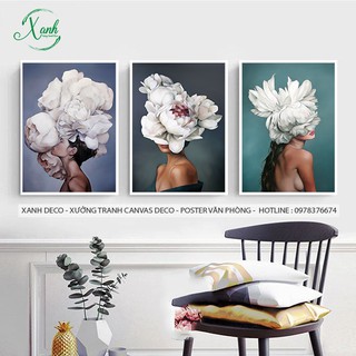 tranh canvas bộ 3 tranh trang trí nội thất free ship