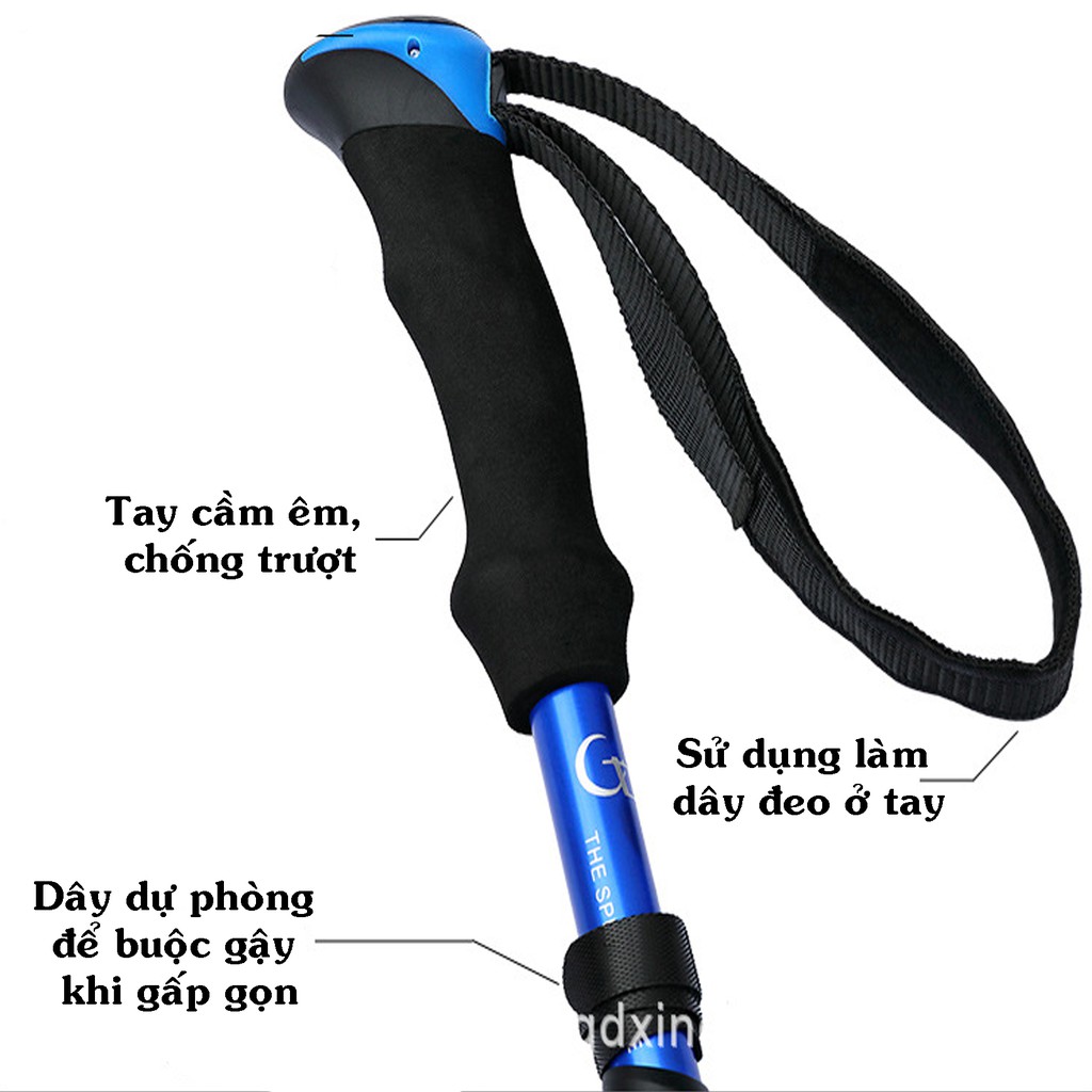Gậy Leo Núi Gấp Gọn Chỉ Còn 30cm Đi Leo Núi Trekking Đi Phượt