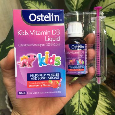 Ostelin Kids Vitamin D3 Liquid 20ml, bổ sung vitamin d3 cho bé từ 6 tháng
