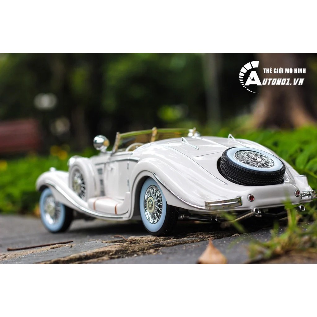 MÔ HÌNH XE MERCEDES BENZ 500K TYP SPECIAL ROADSTER 1936 WHITE 1:18 MAISTO 5781