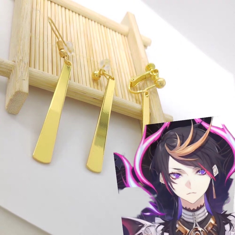 Khuyên tai kẹp tóc cosplay Alban Knox Shu Yamino...trong Vtuber có sẵn dùng làm phụ kiện chụp ảnh quà tặng