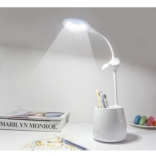 Đèn học cảm ứng có ống cắm bút kèm quạt