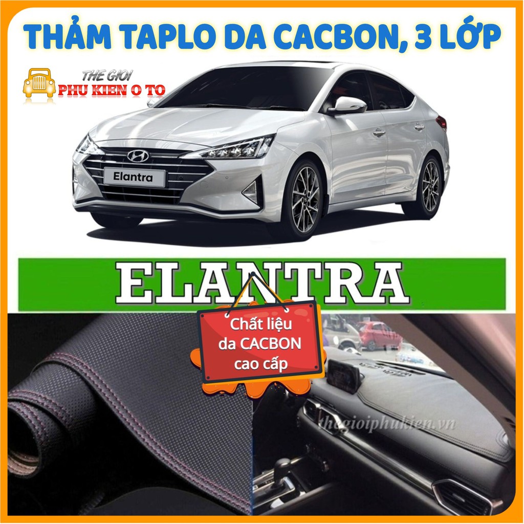 Thảm taplo Hyundai ELANTRA 2016 - 2021 da Cacbon cao cấp, chống nóng ô tô hiệu quả