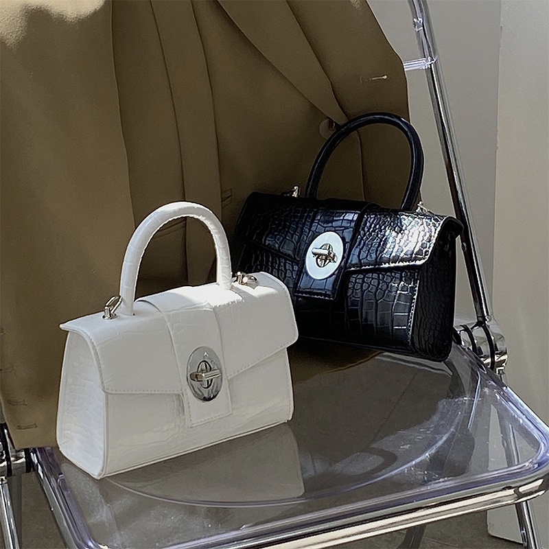 Túi Đeo Vai Dáng Vuông Nhỏ Vân Da Cá Sấu Thời Trang Cao Cấp Cho Nữ