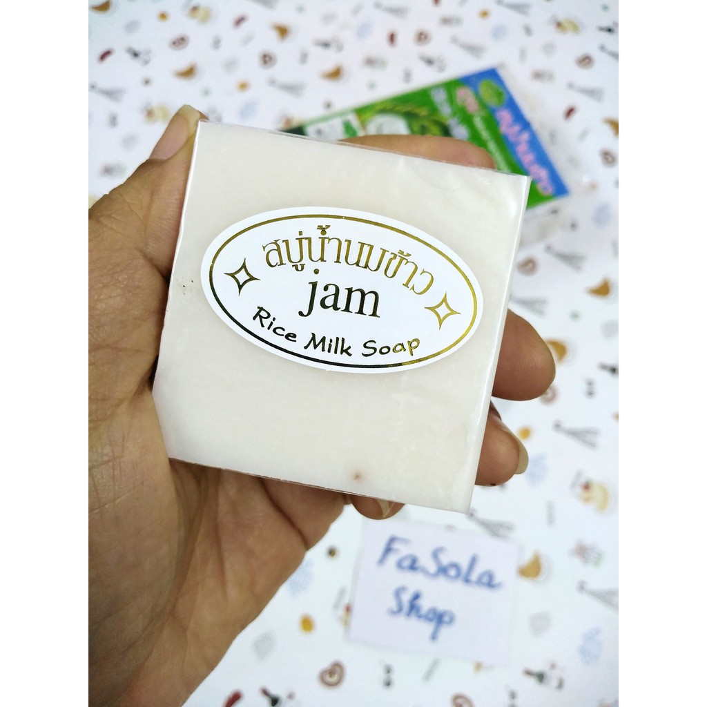 Xà phòng gạo JAM Thái Lan lốc 12 bánh RICE MILK SOAP 65g 🇹🇭 cám gạo xà bông sữa