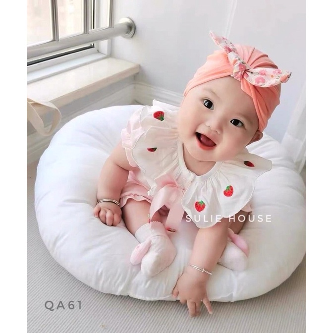 Body hồng quả dâu thắt nơ - QA61