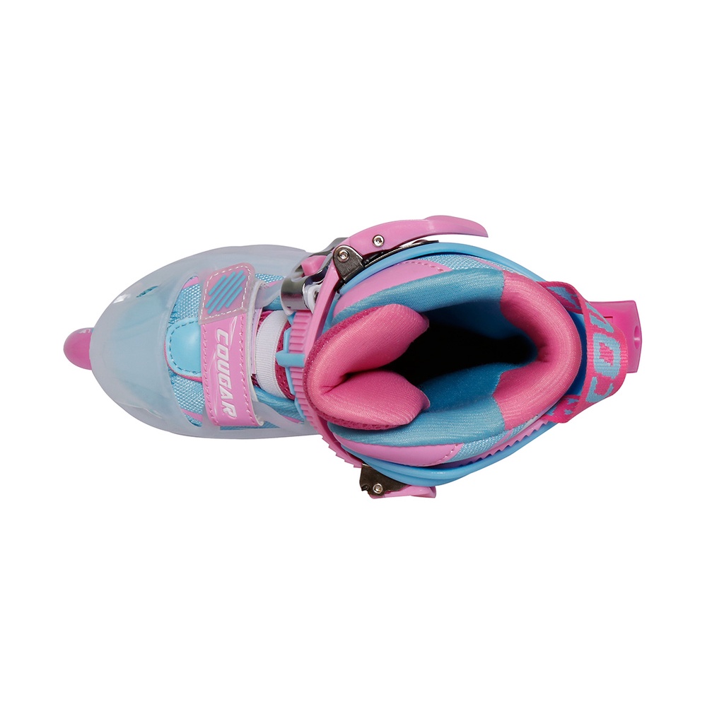 Giày Patin Trẻ Em Cougar 333 Cao Cấp Có Bánh Đèn Phát Sáng Toàn Bộ, Có Thể Điều Chỉnh Size, Tặng kèm bảo hộ tay chân