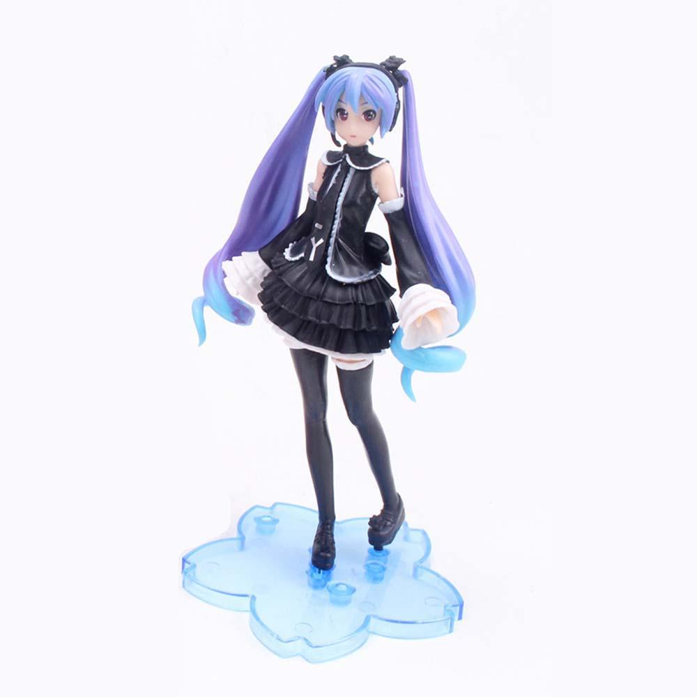 Mô Hình Nhân Vật Hatsune Miku Mặc Đồ Đen Trang Trí Bánh Kem