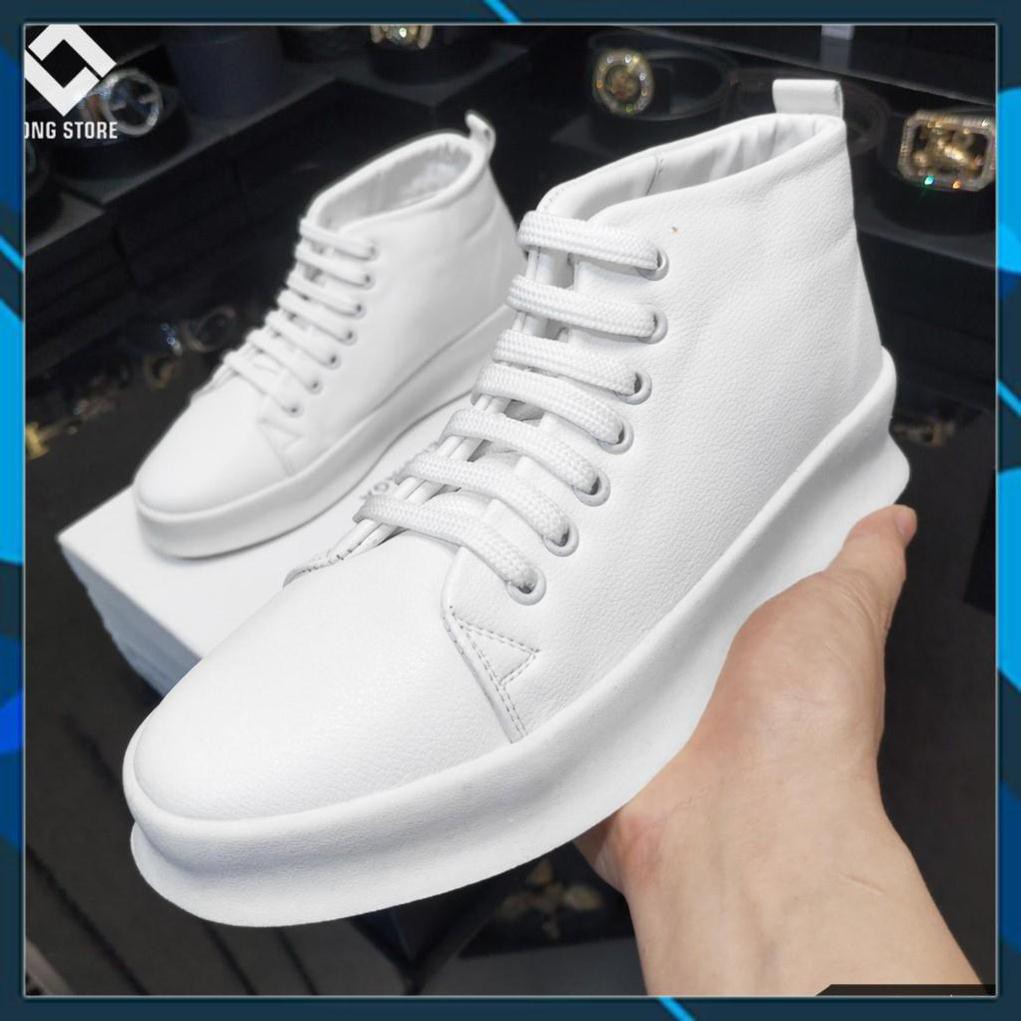 Giày da nam cao cổ 🟢 BOOT da nam, giày đốc nam buộc dây, đế cao su non, tăng 4cm chiều cao CC-T